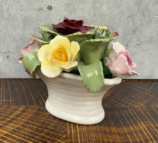 Aynsley England June Rose Porcelain Floral Bouquet