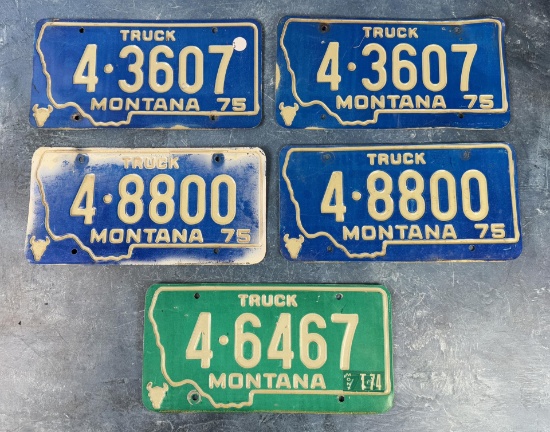 1973 1974 1975 Montana License Plates