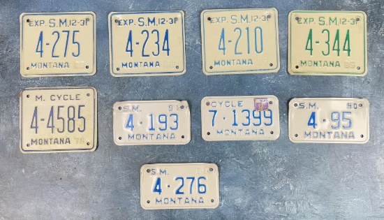 Collection of Montana Motorcycle License Plates