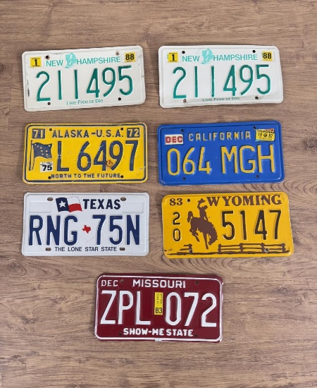 Collection of Vintage License Plates
