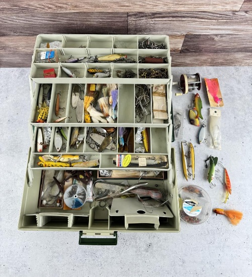 Vintage Tackle Box Full of Fishing Lures