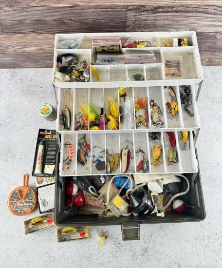 Vintage Tackle Box Full of Fishing Lures