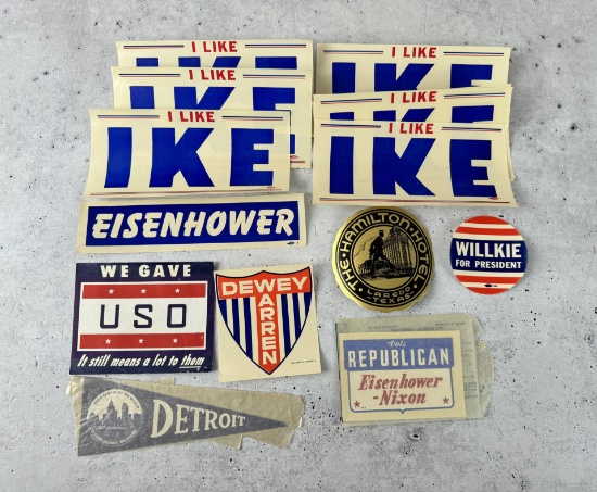 Vintage Political Luggage Decals