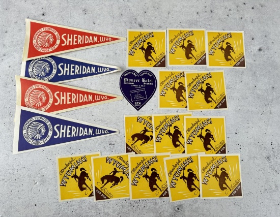 Vintage Wyoming Luggage Decals