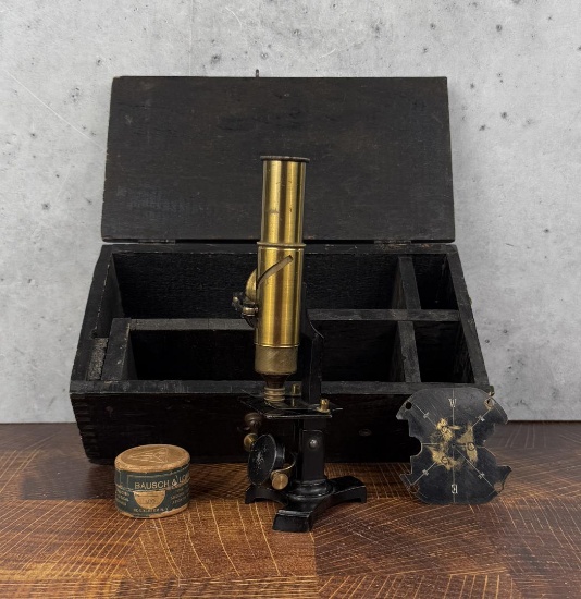Antique American Brass Microscope