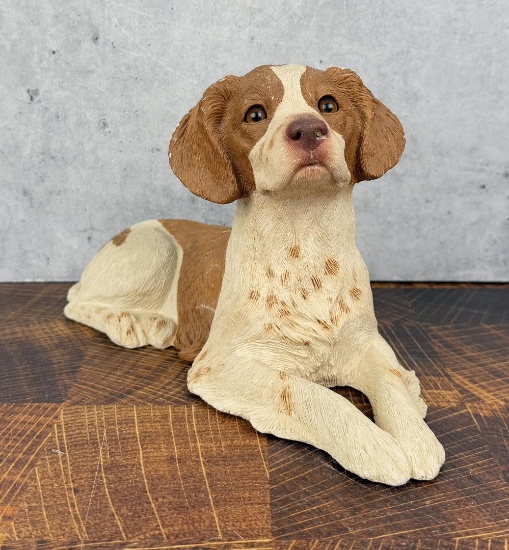 Sandicast Mid Size Orange Brittany Dog Sculpture