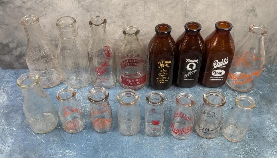 Collection of Antique Milk Bottles