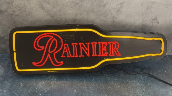 Rainier Lighted Beer Bottle Sign