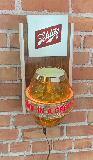 Schlitz Lighted Beer Barrel Sign