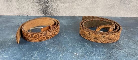 Vintage Montana Leather Cowboy Belts