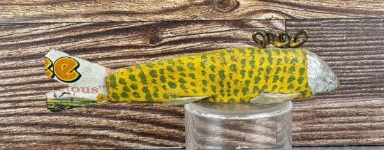 Folk Art Wood Fish Spearing Decoy