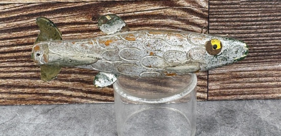 Folk Art Wood Fish Spearing Decoy