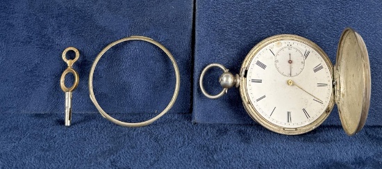 European Coin Silver Pocket Watch