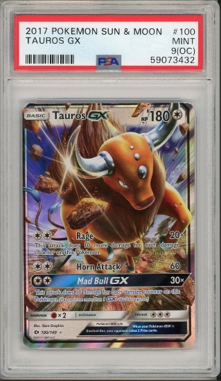 2017 Pokemon Sun & Moon Tauros GX Error Card