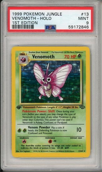 1999 Pokemon Jungle 1st Edition Venomoth 13 PSA 9