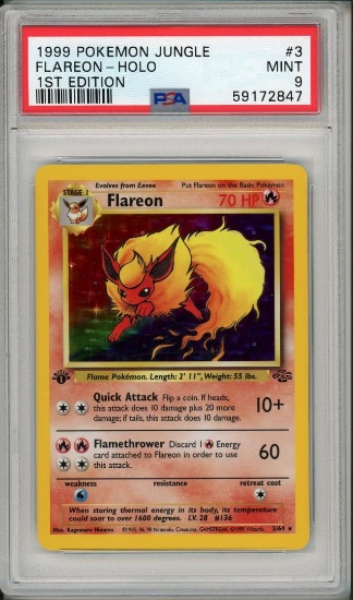 1999 Pokemon Jungle 1st Edition Flareon 3 PSA 9