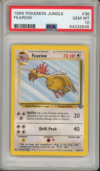1999 Pokemon Jungle Fearow 36 PSA 10