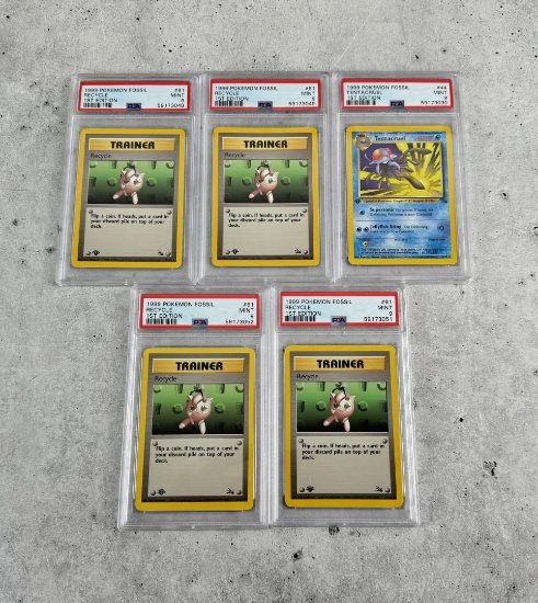 1999 Pokemon Fossil 1st Edition PSA 9 Cards