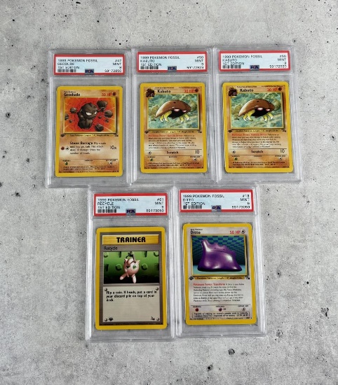 1999 Pokemon Fossil 1st Edition PSA 9 Cards