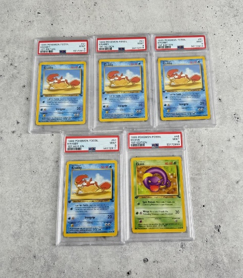 1999 Pokemon Fossil 1st Edition PSA 9 Cards