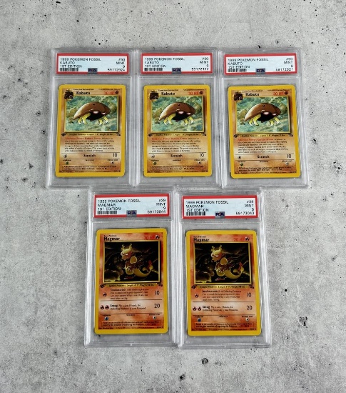 1999 Pokemon Fossil 1st Edition PSA 9 Cards