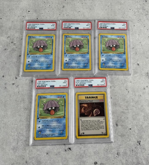 1999 Pokemon Fossil 1st Edition PSA 9 Cards