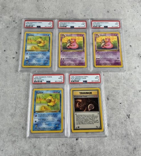 1999 Pokemon Fossil 1st Edition PSA 9 Cards