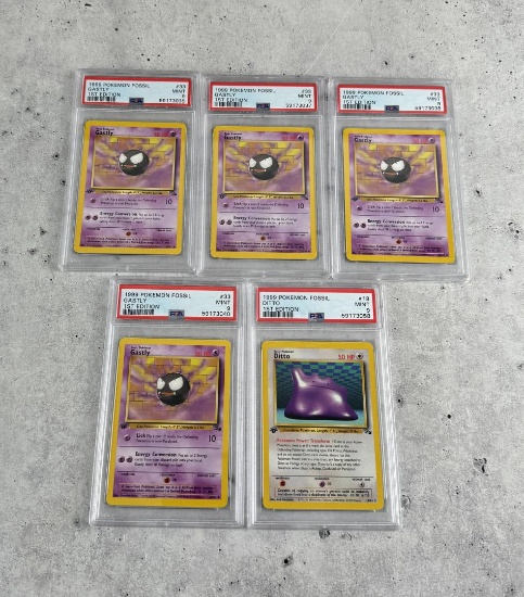 1999 Pokemon Fossil 1st Edition PSA 9 Cards