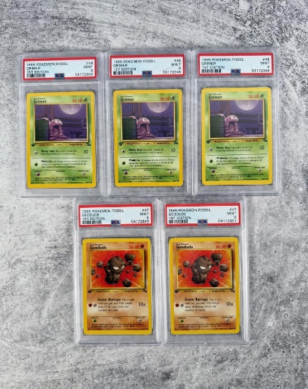 1999 Pokemon Fossil 1st Edition PSA 9 Cards