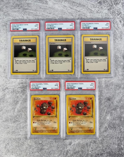 1999 Pokemon Fossil 1st Edition PSA 9 Cards