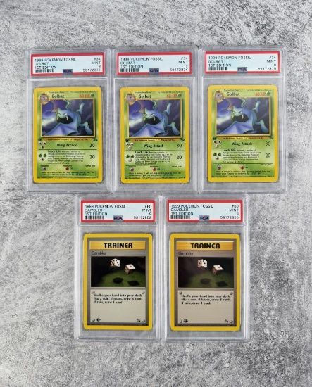 1999 Pokemon Fossil 1st Edition PSA 9 Cards