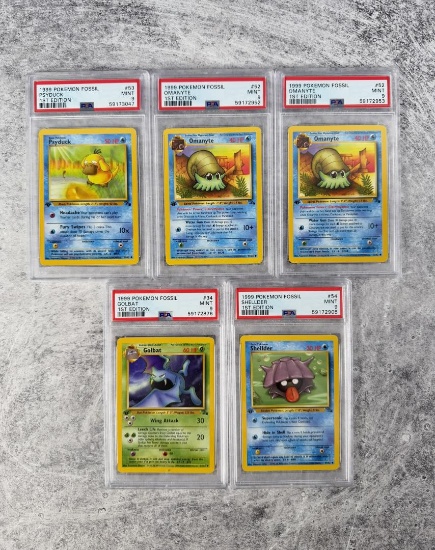 1999 Pokemon Fossil 1st Edition PSA 9 Cards