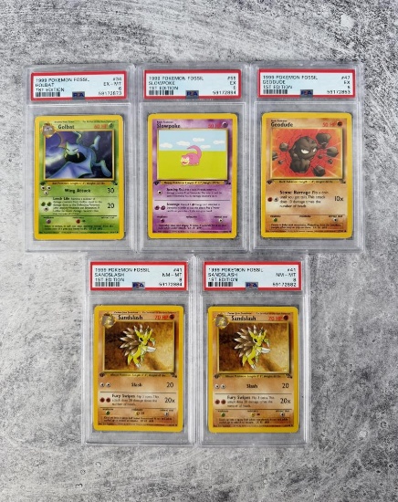 1999 Pokemon Fossil 1st Edition PSA Cards