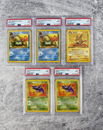 1999 Pokemon Fossil 1st Edition PSA 9 Cards
