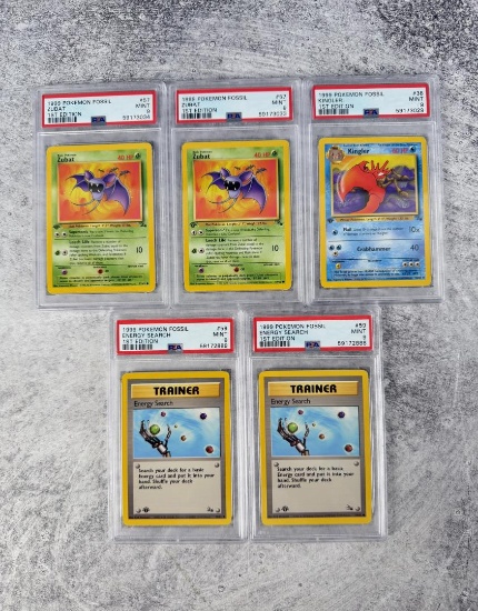 1999 Pokemon Fossil 1st Edition PSA 9 Cards