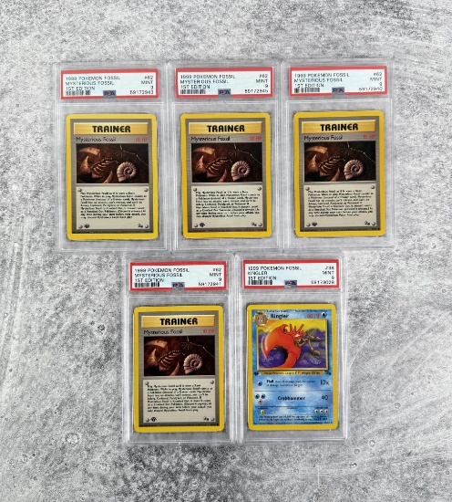 1999 Pokemon Fossil 1st Edition PSA 9 Cards