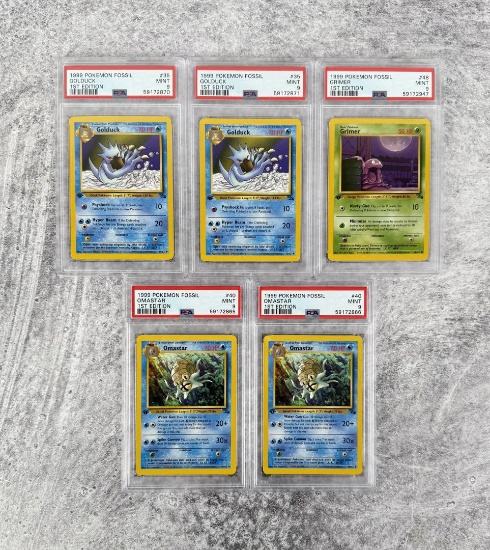 1999 Pokemon Fossil 1st Edition PSA 9 Cards