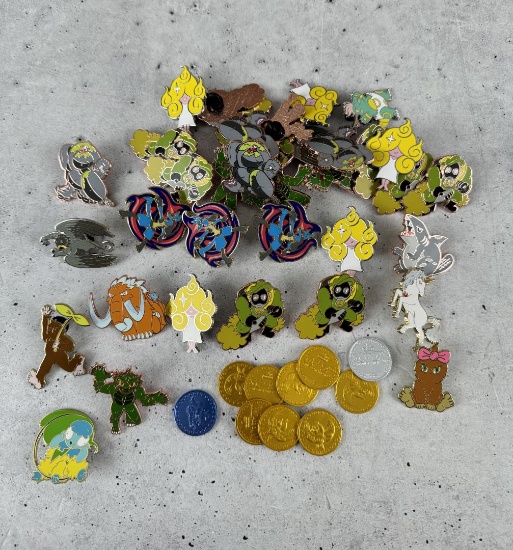 Collection of Metazoo Pins and Coins