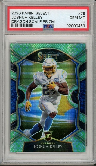 2020 Panini Select Joshua Kelley Rookie PSA 10