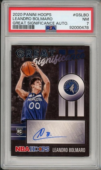 2020 Panini Hoops Leandro Bolmaro Auto PSA 7