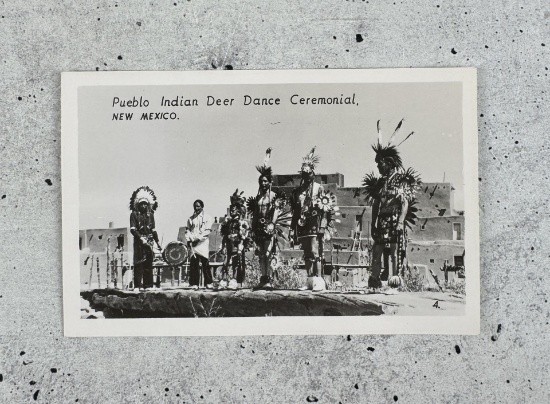 Pueblo Indian Deer Dance RPPC Postcard