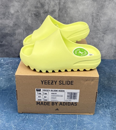 Yeezy Slide Glow Green GX6139 Size 13k New in Box