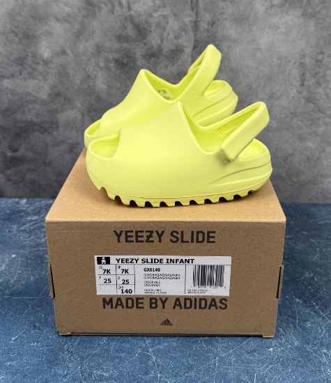 Yeezy Slide Glow Green GX6140 Size 7k New in Box