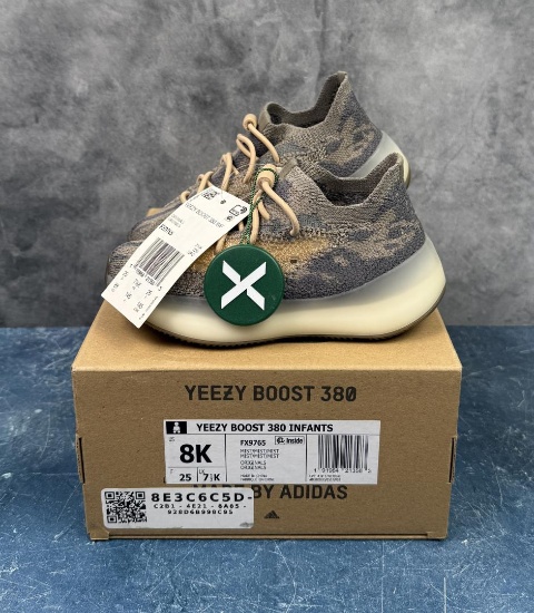 Yeezy Boost 380 Infants FX9765 Mist Size 8k NIB