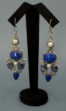 Sterling Silver Lapis Amethyst Earrings