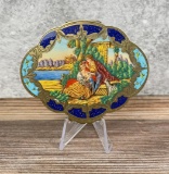 Antique Italian .800 Silver Enameled Compact