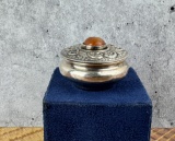 .900 Silver Carnelian Snuff Pill Box