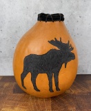 Kris Eitzen Painted Moose Gourd