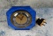 Blue Mirror Art Deco Telechron Desk Clock