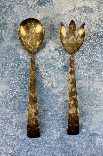 Three Crowns Silversmiths Salad Serving Set